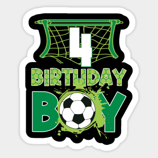 4th Birthday Boy Soccer Funny B-day Gift For Boys Kids Sticker